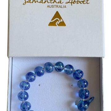 Blue Bird Upcycled Glass Bracelet