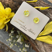 Sunshine Shimmer Glass Stud Earrings