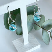 Bombay Sapphire Upcycled Twisty Drop Earrings